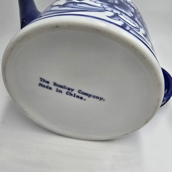 Vtg Blue White Porcelain Teapot Bombay Co Chinoiserie China Ceramic Porcelain - Picture 10 of 12
